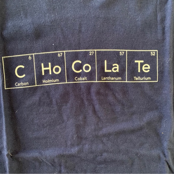 Port & Company Funny Chemistry CHoCoLaTe Element Navy blue T-Shirt size M - Picture 2 of 5